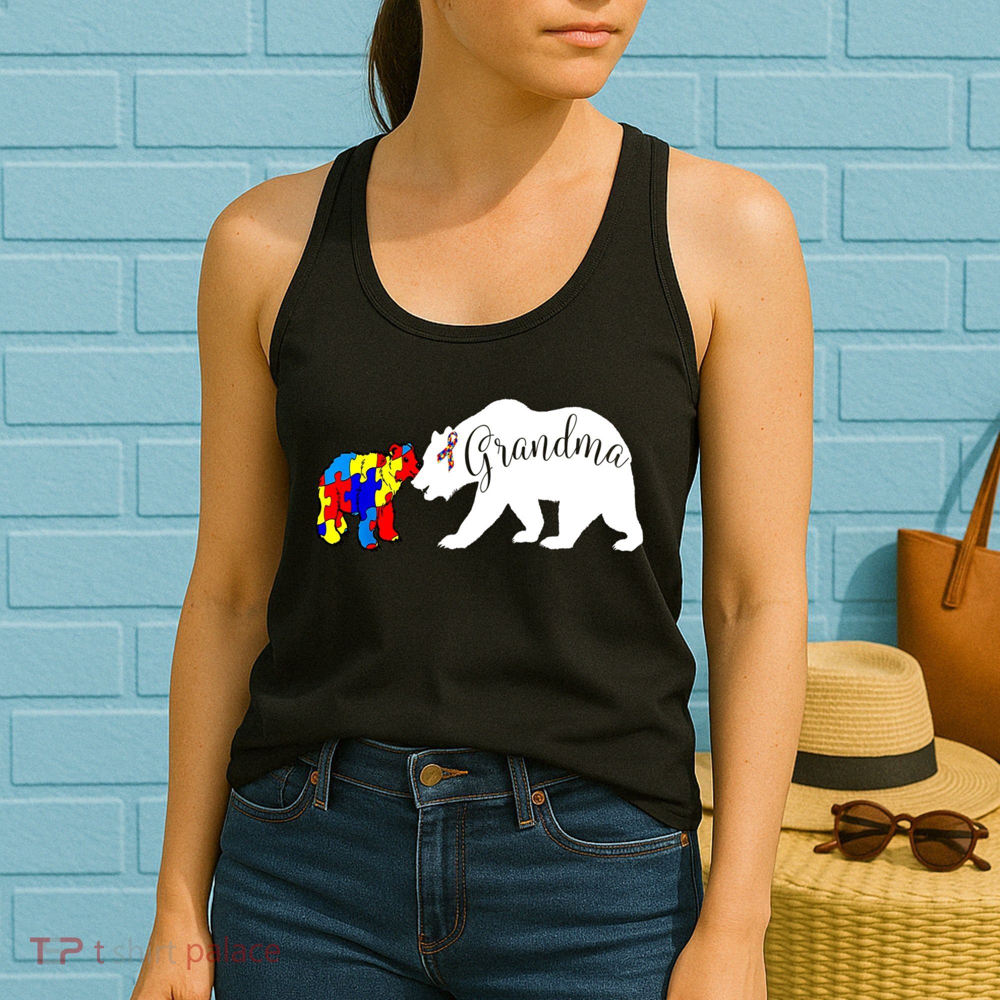 Grandma Bear Autism Awareness Women's Tank Top