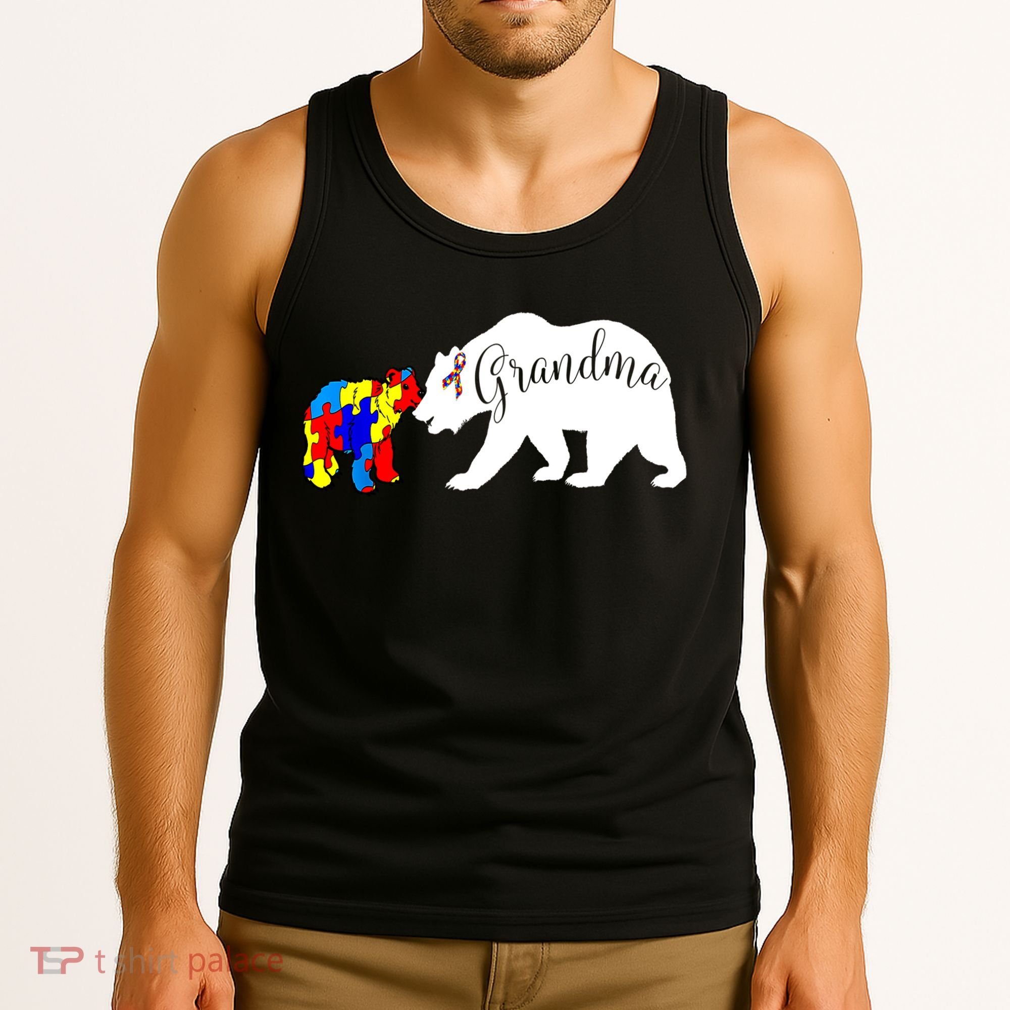 Grandma Bear Autism Awareness Tank Top