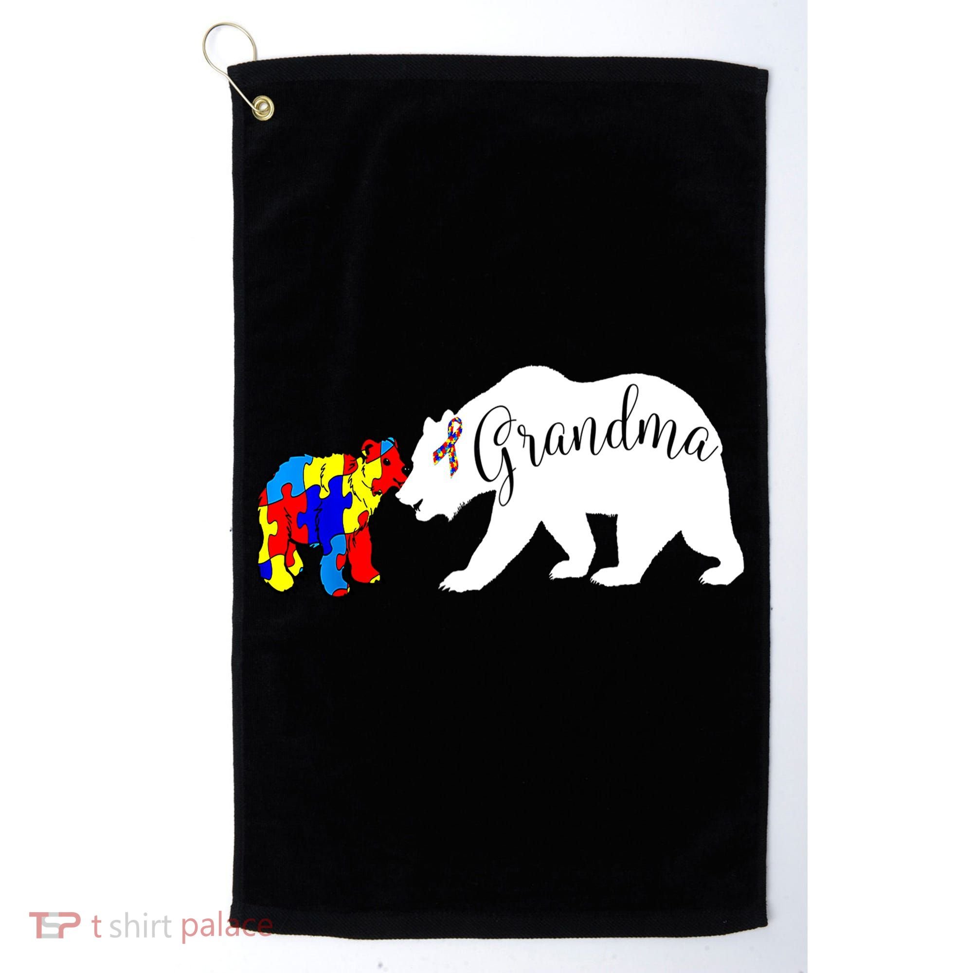 Grandma Bear Autism Awareness Golf Towel