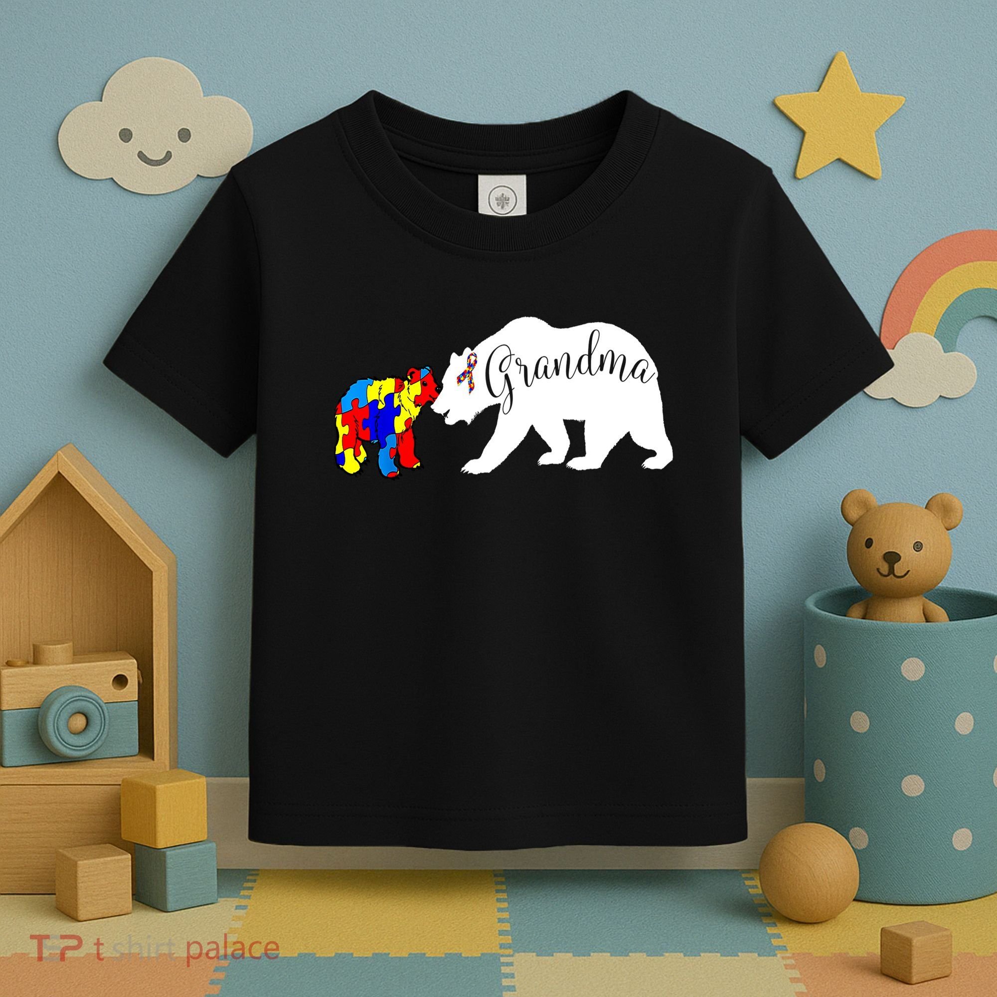Grandma Bear Autism Awareness Toddler T-Shirt