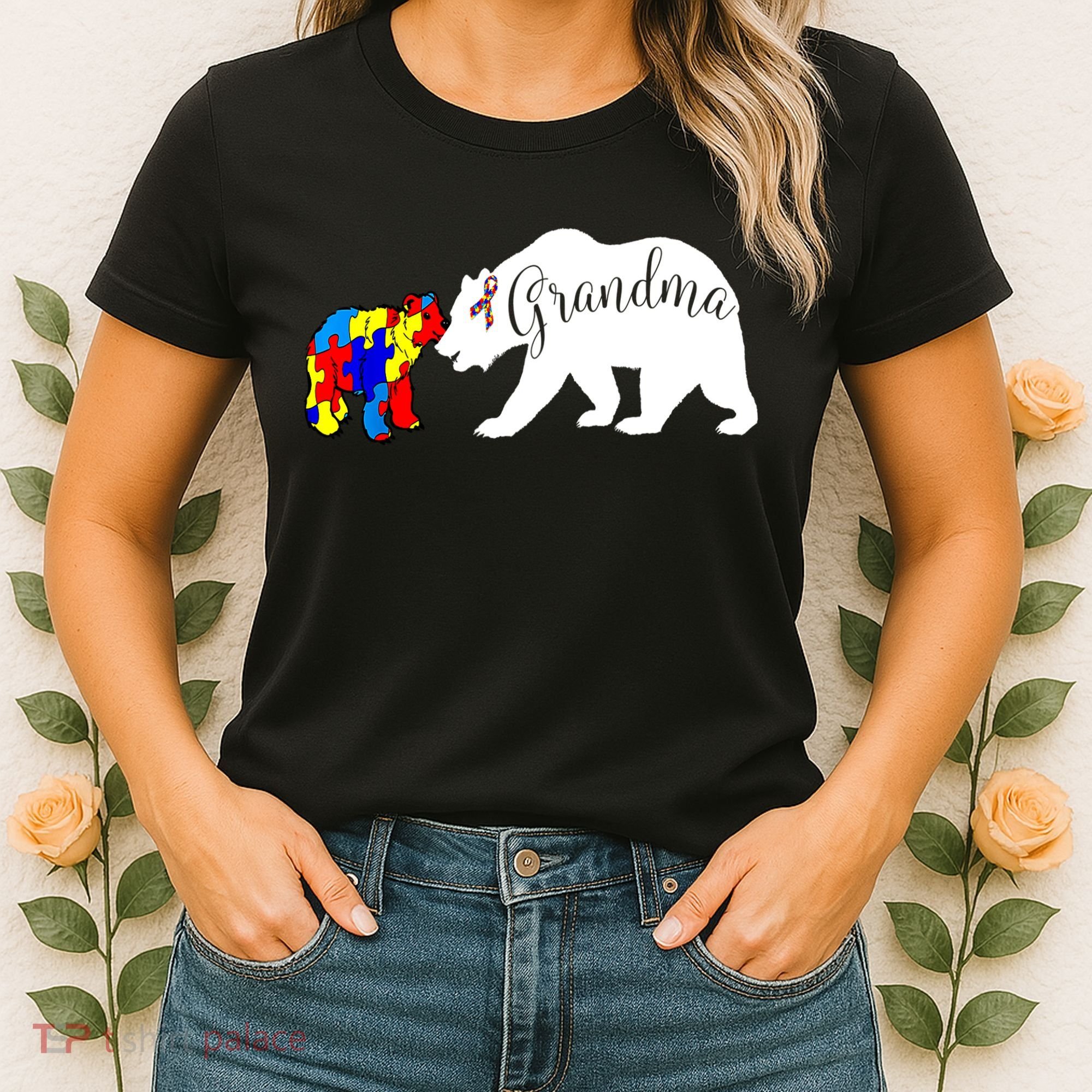 Grandma Bear Autism Awareness Women's T-Shirt