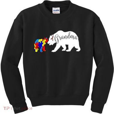 Grandma Bear Autism Awareness Kids Sweatshirt