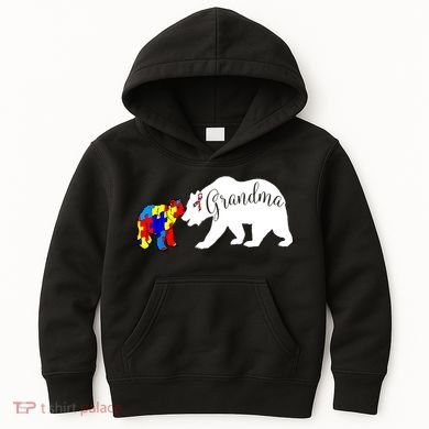 Grandma Bear Autism Awareness Kids Hoodie
