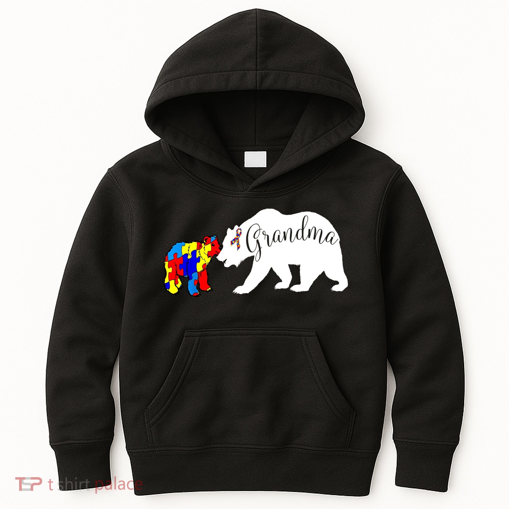 Grandma Bear Autism Awareness Kids Hoodie