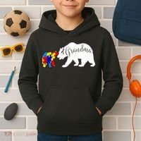 Grandma Bear Autism Awareness Kids Hoodie thumb 2
