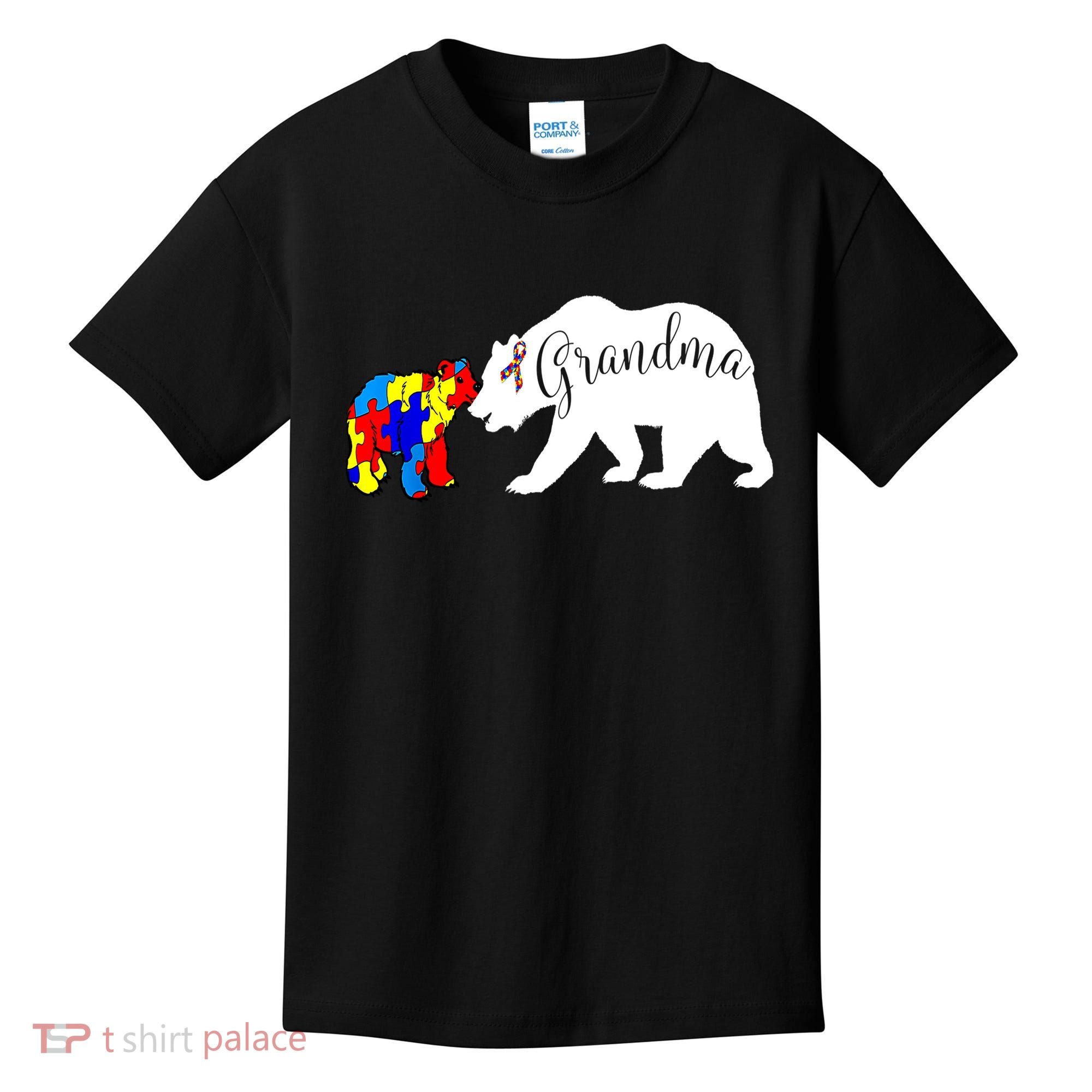 Grandma Bear Autism Awareness Kids T-Shirt