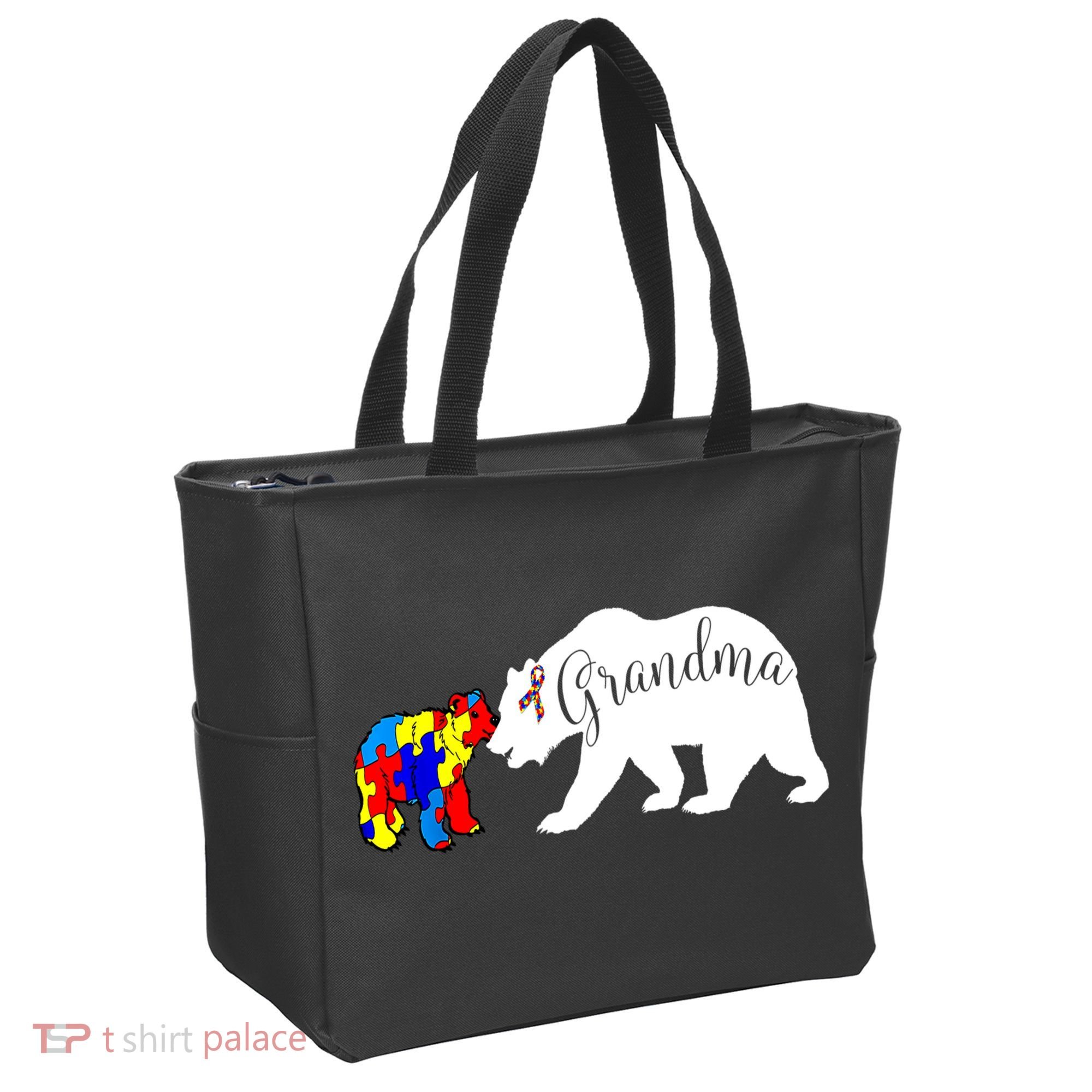 Grandma Bear Autism Awareness Tote Bag
