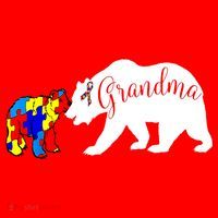 Grandma Bear Autism Awareness Santa Hat thumb 1