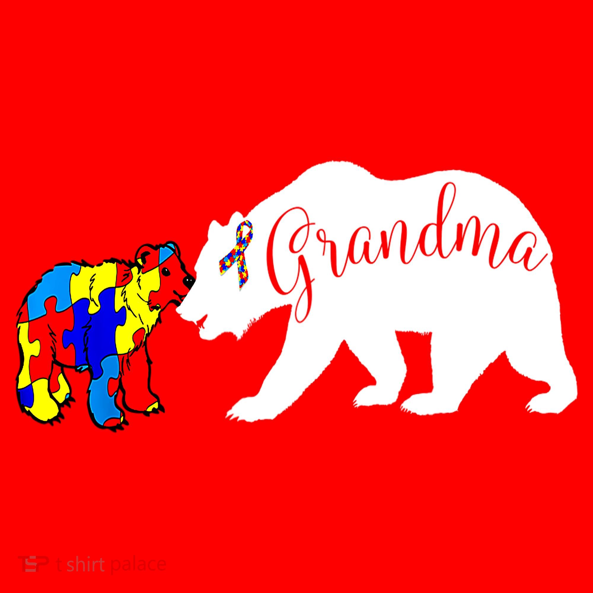 Grandma Bear Autism Awareness Santa Hat