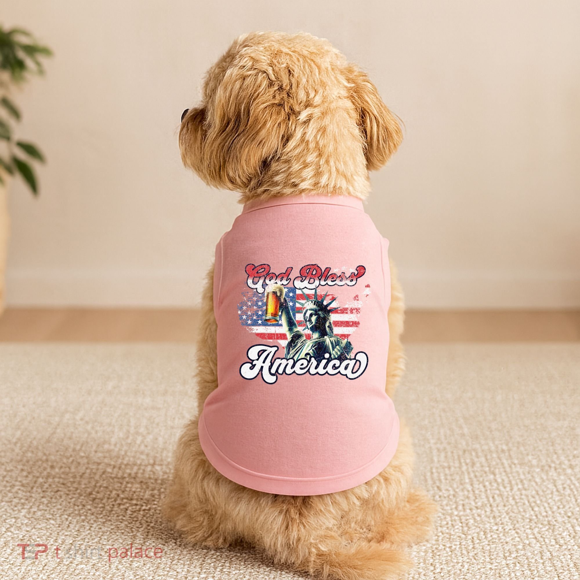 God Bless America Funny Patriotic Doggie Tank