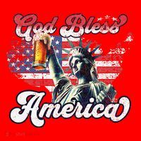 God Bless America Funny Patriotic Santa Hat thumb 1