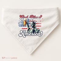 God Bless America Funny Patriotic USA-Made Doggie Bandana thumb 0