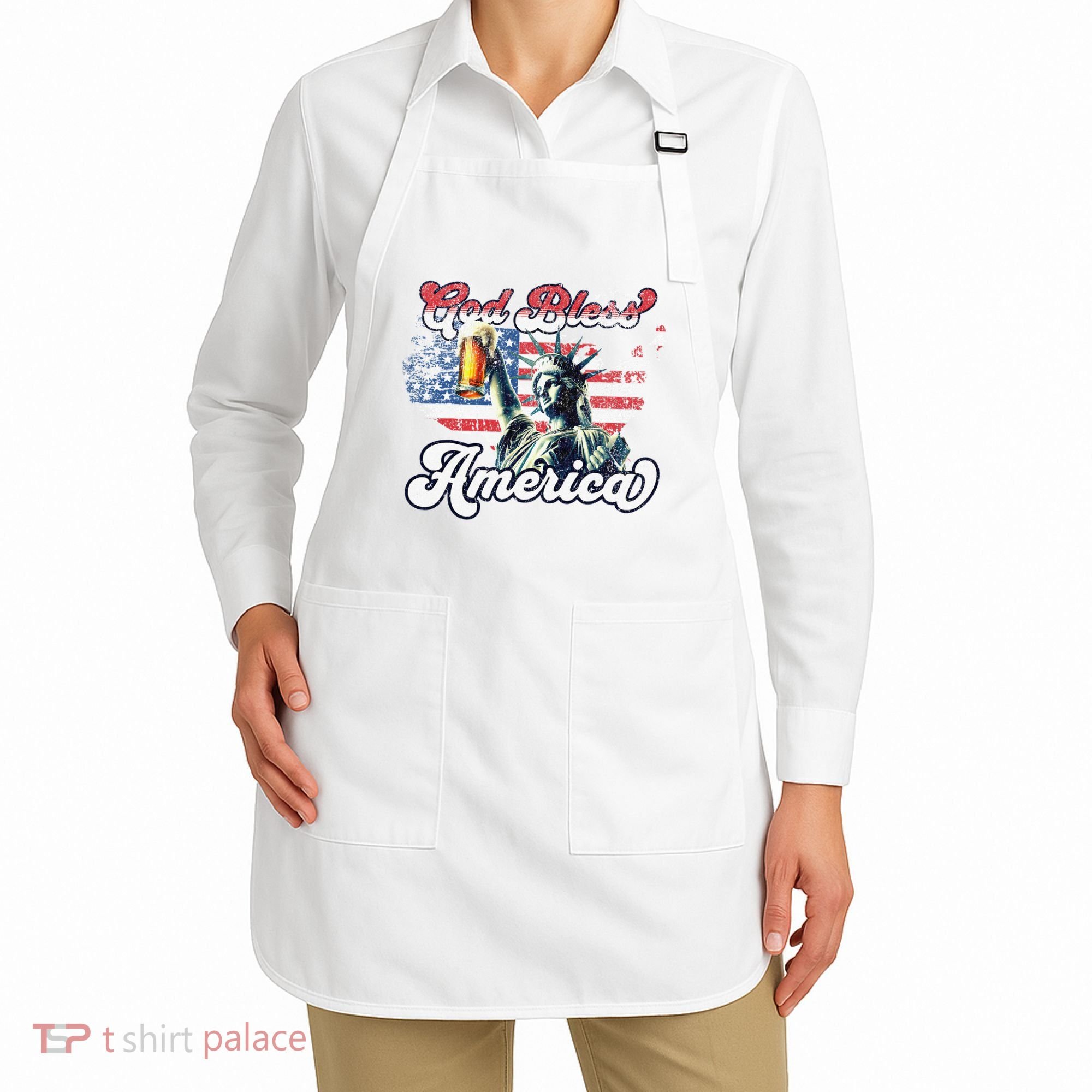 God Bless America Funny Patriotic Apron