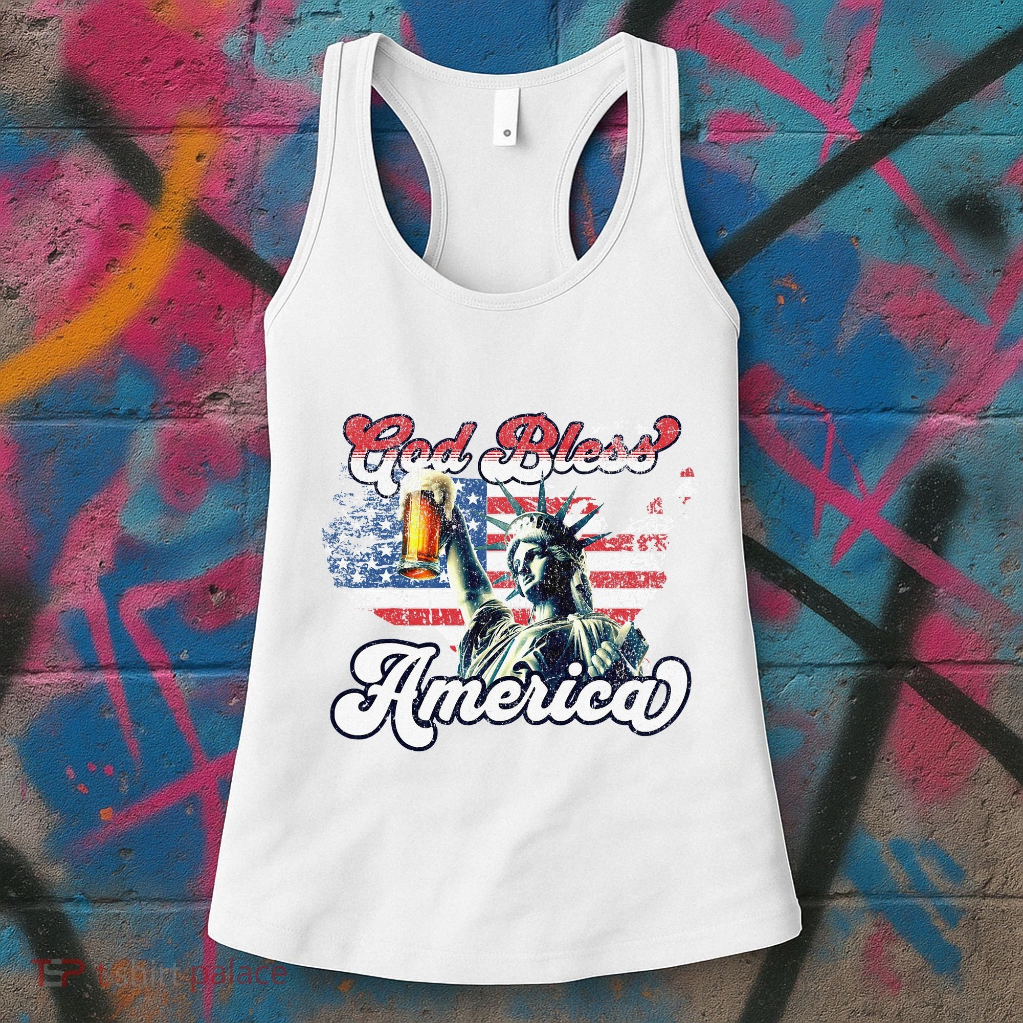 God Bless America Funny Patriotic Women's Tank Top