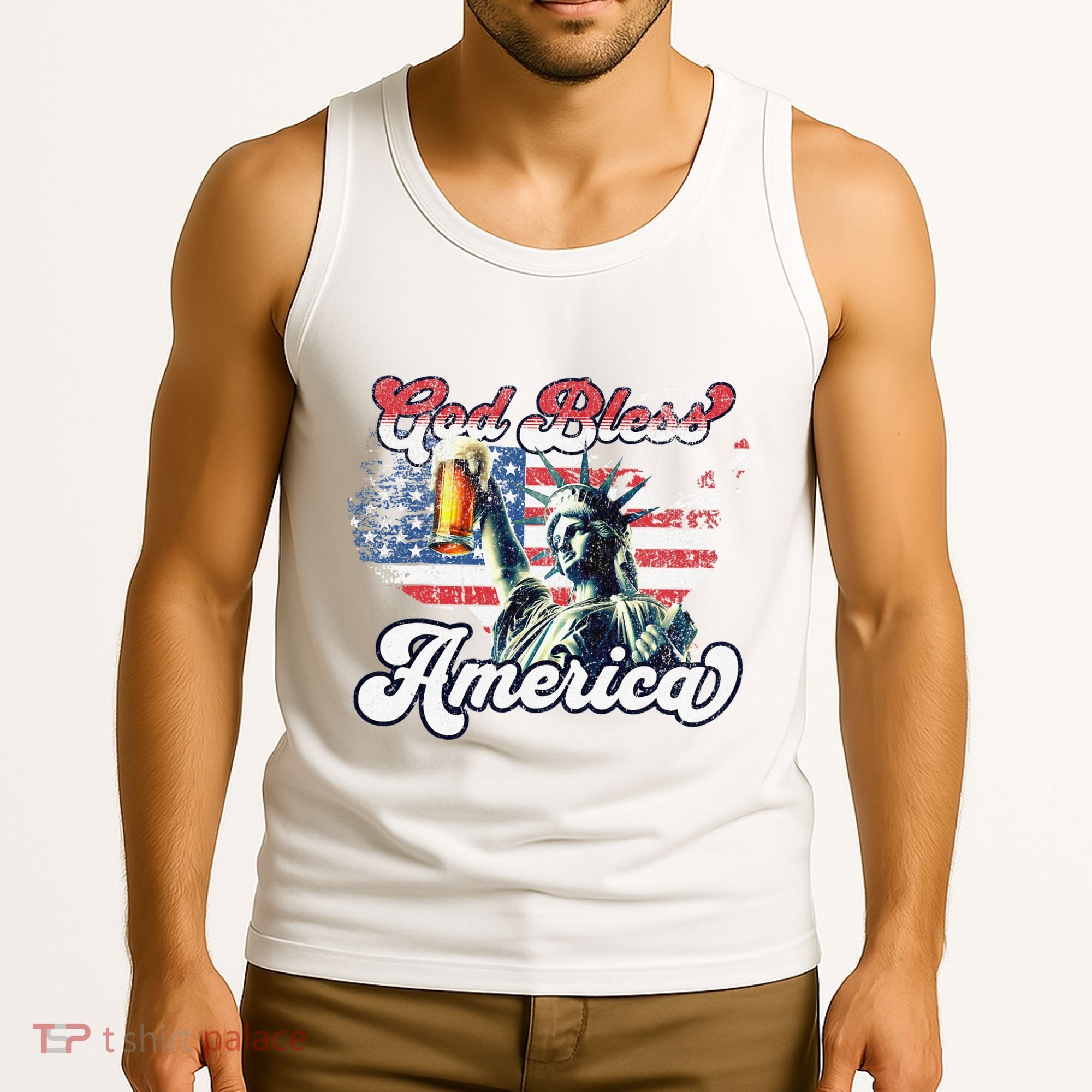 God Bless America Funny Patriotic Tank Top