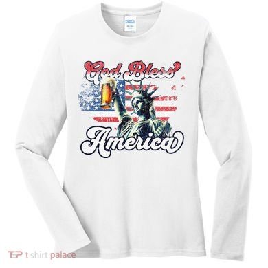God Bless America Funny Patriotic Women's Long Sleeve Shirt