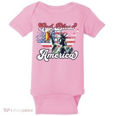 God Bless America Funny Patriotic Baby Bodysuit