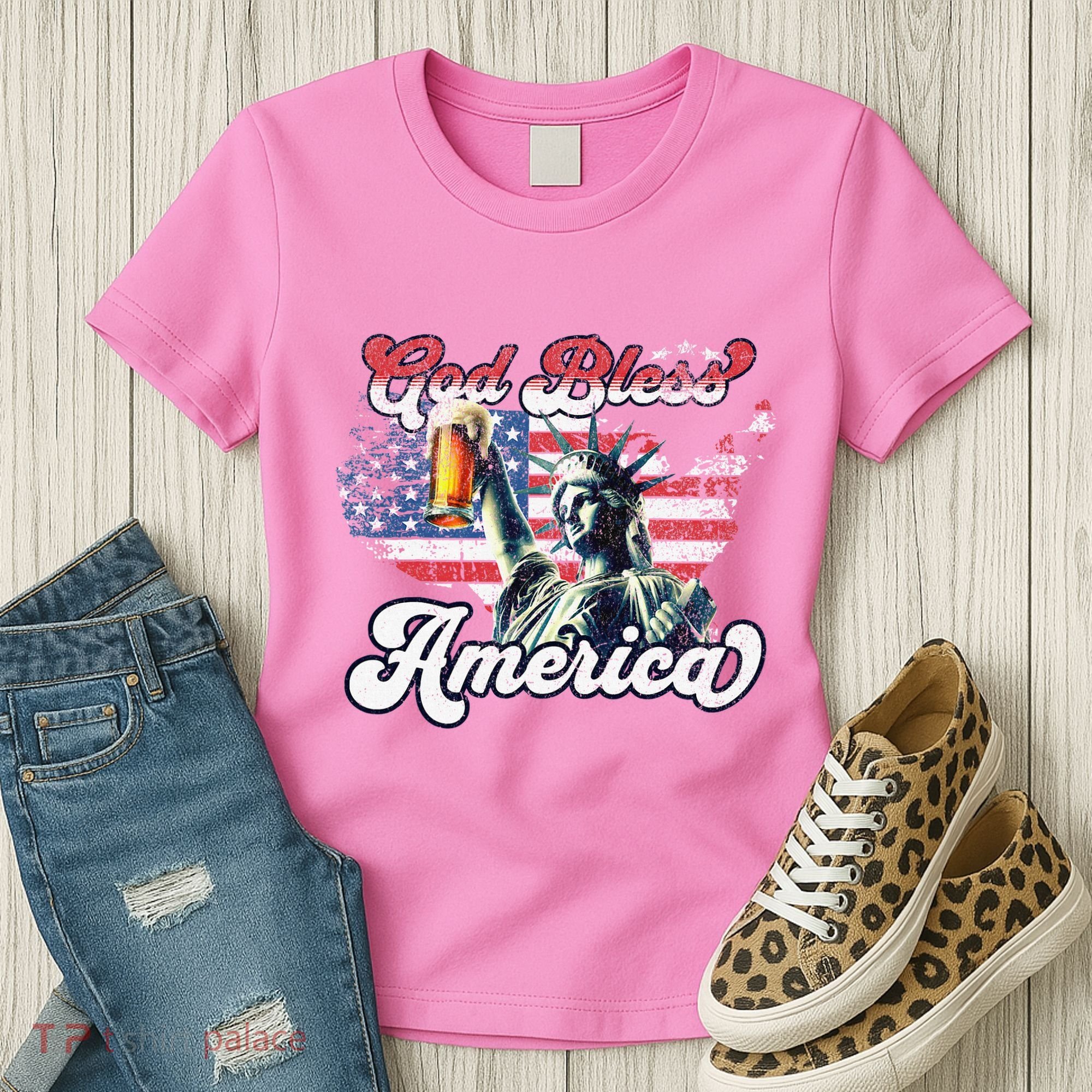 God Bless America Funny Patriotic Women's T-Shirt