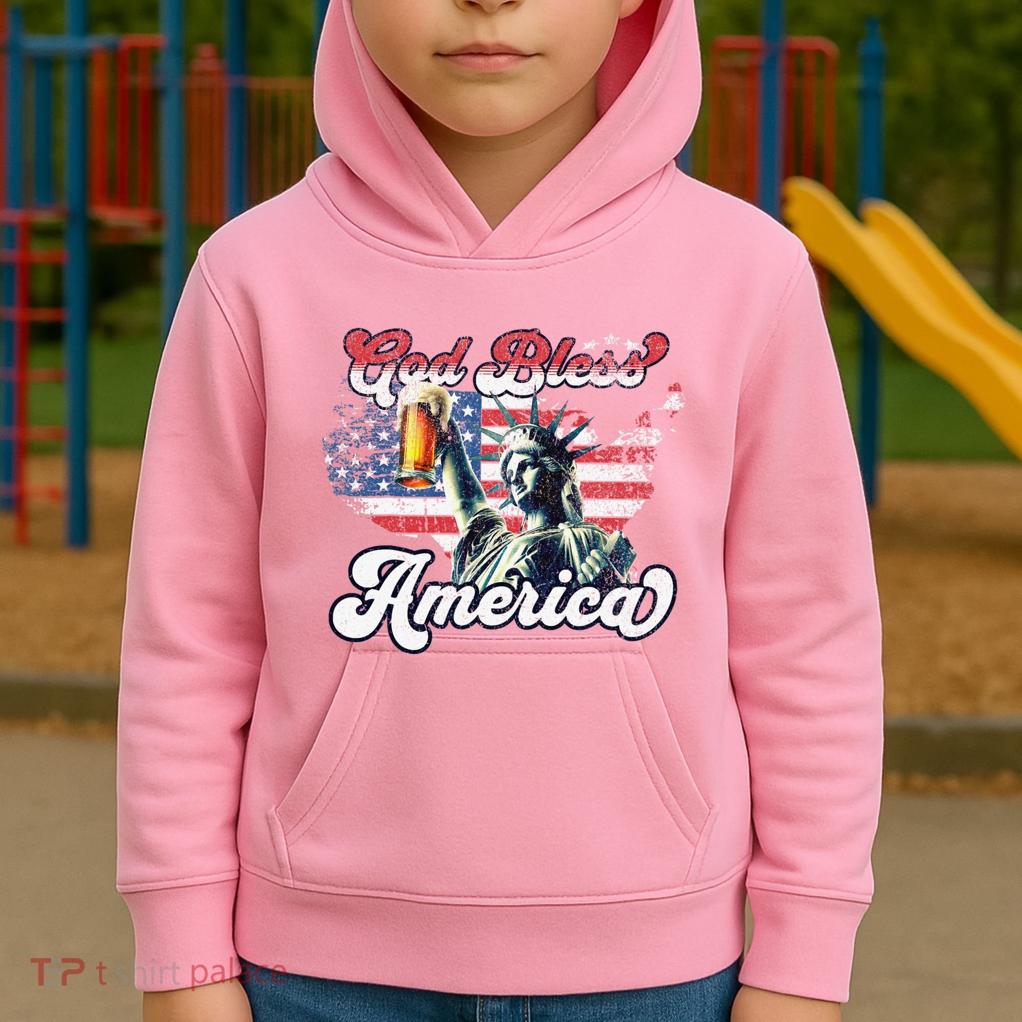 God Bless America Funny Patriotic Kids Hoodie