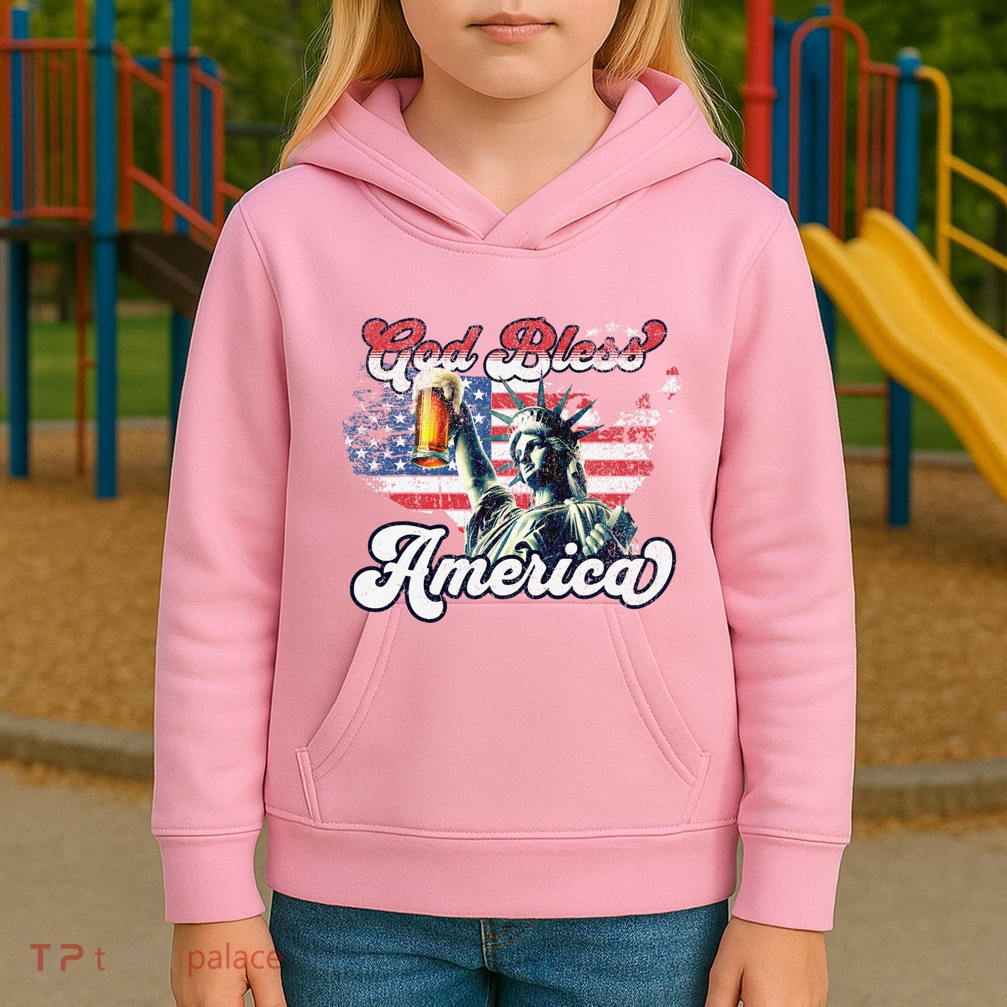 God Bless America Funny Patriotic Kids Hoodie