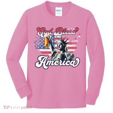 God Bless America Funny Patriotic Kids Long Sleeve Shirt