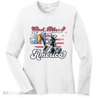 God Bless America Funny Patriotic Women's Long Sleeve Shirt thumb 0