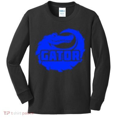 Gator Blue Alligator Kids Long Sleeve Shirt