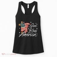 God Bless America Fourth Of July Christian Patriot Women's Tank Top thumb 0