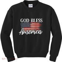 God Bless America 4th Of July Patriotic Usa Kids Sweatshirt thumb 0