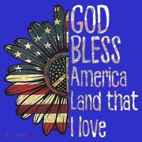 God Bless America Land That I Love Usa Flag Flower Patriotic Gift T-Shirt thumb 7