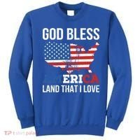 God Bless America Land That I Love American Flag Meaningful Gift Sweatshirt thumb 0