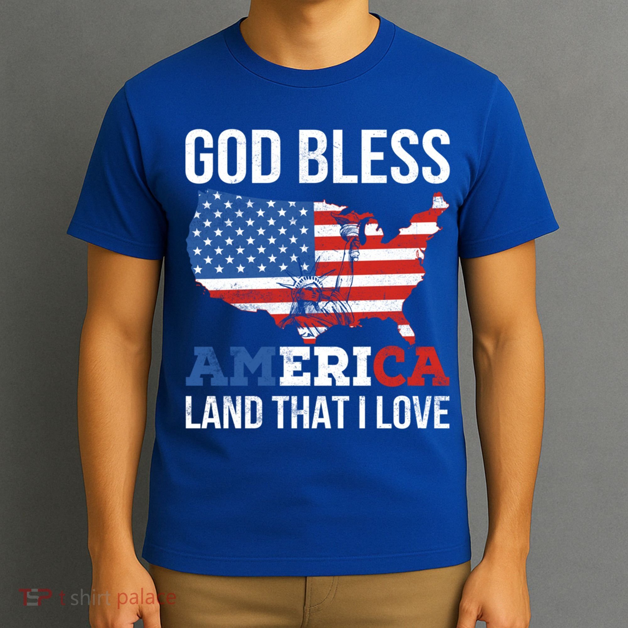 God Bless America Land That I Love American Flag Meaningful Gift T-Shirt
