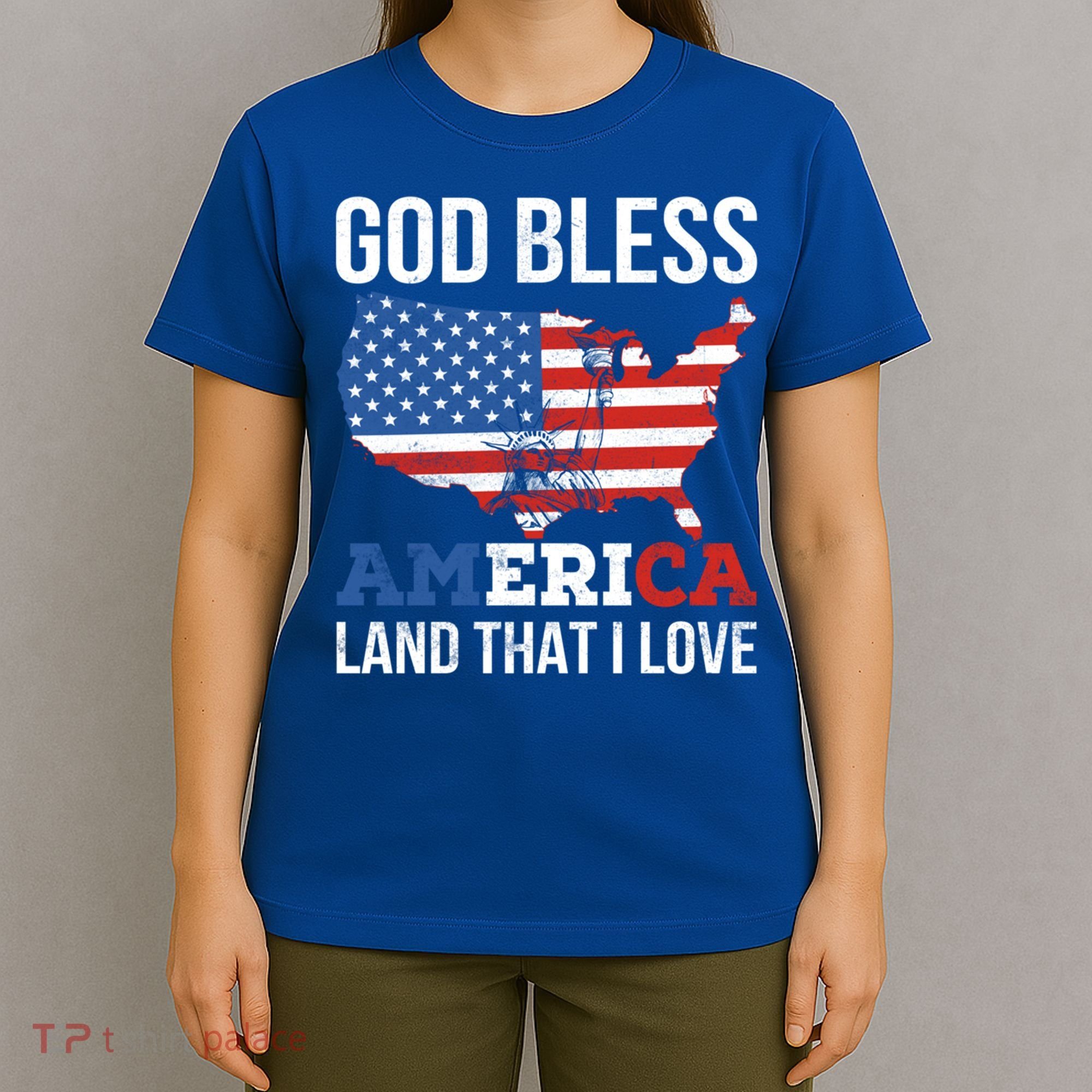 God Bless America Land That I Love American Flag Meaningful Gift T-Shirt