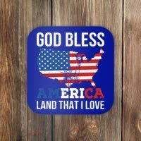 God Bless America Land That I Love American Flag Meaningful Gift Coaster thumb 0