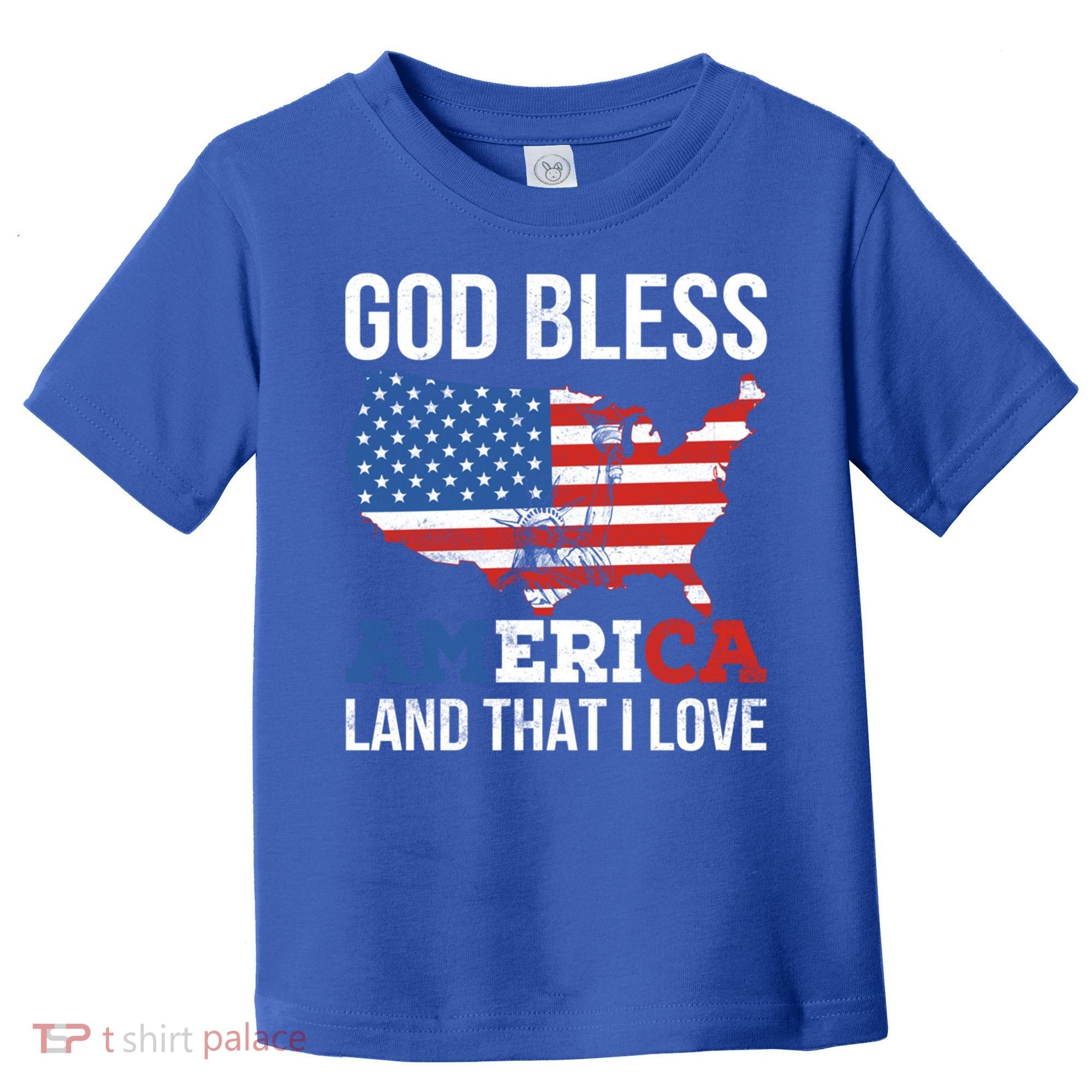 God Bless America Land That I Love American Flag Meaningful Gift Toddler T-Shirt