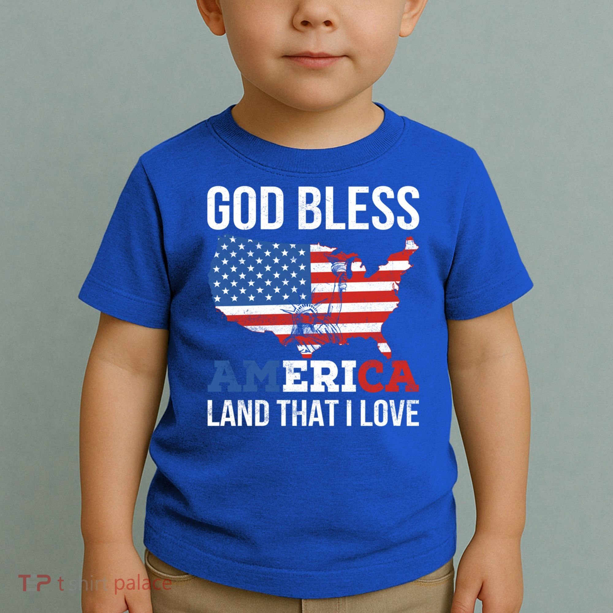 God Bless America Land That I Love American Flag Meaningful Gift Toddler T-Shirt