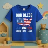 God Bless America Land That I Love American Flag Meaningful Gift Toddler T-Shirt thumb 3