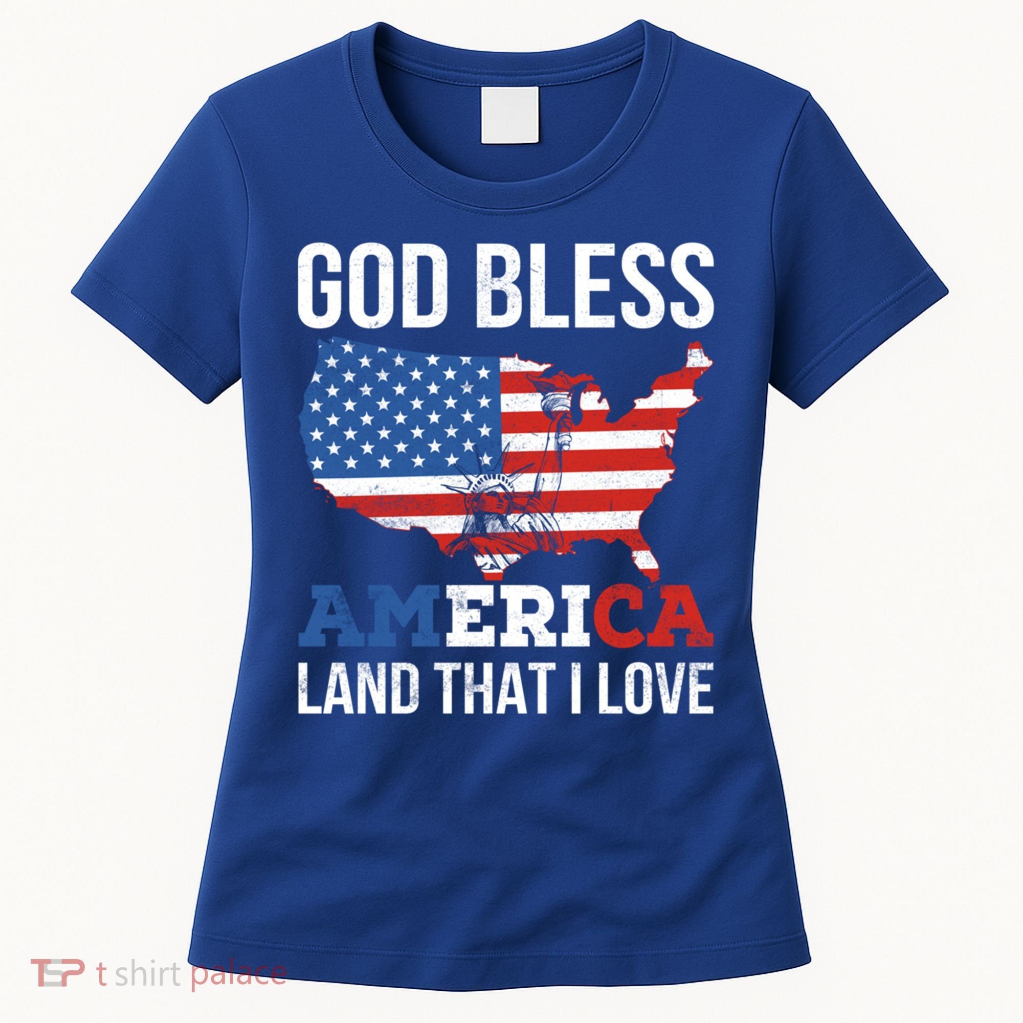 God Bless America Land That I Love American Flag Meaningful Gift Women's T-Shirt
