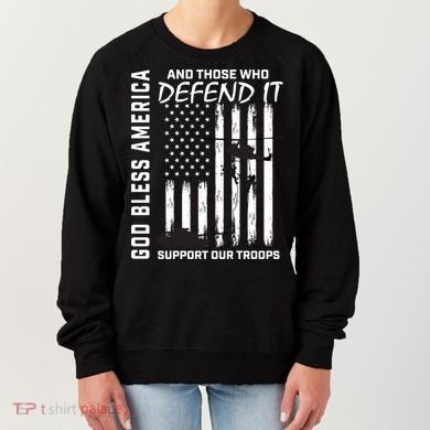 God Bless America Support Our Troops Veterans American Flag Meaningful Gift Women's Sweatshirt