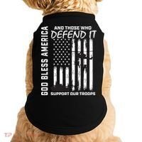 God Bless America Support Our Troops Veterans American Flag Meaningful Gift Doggie Tank thumb 0