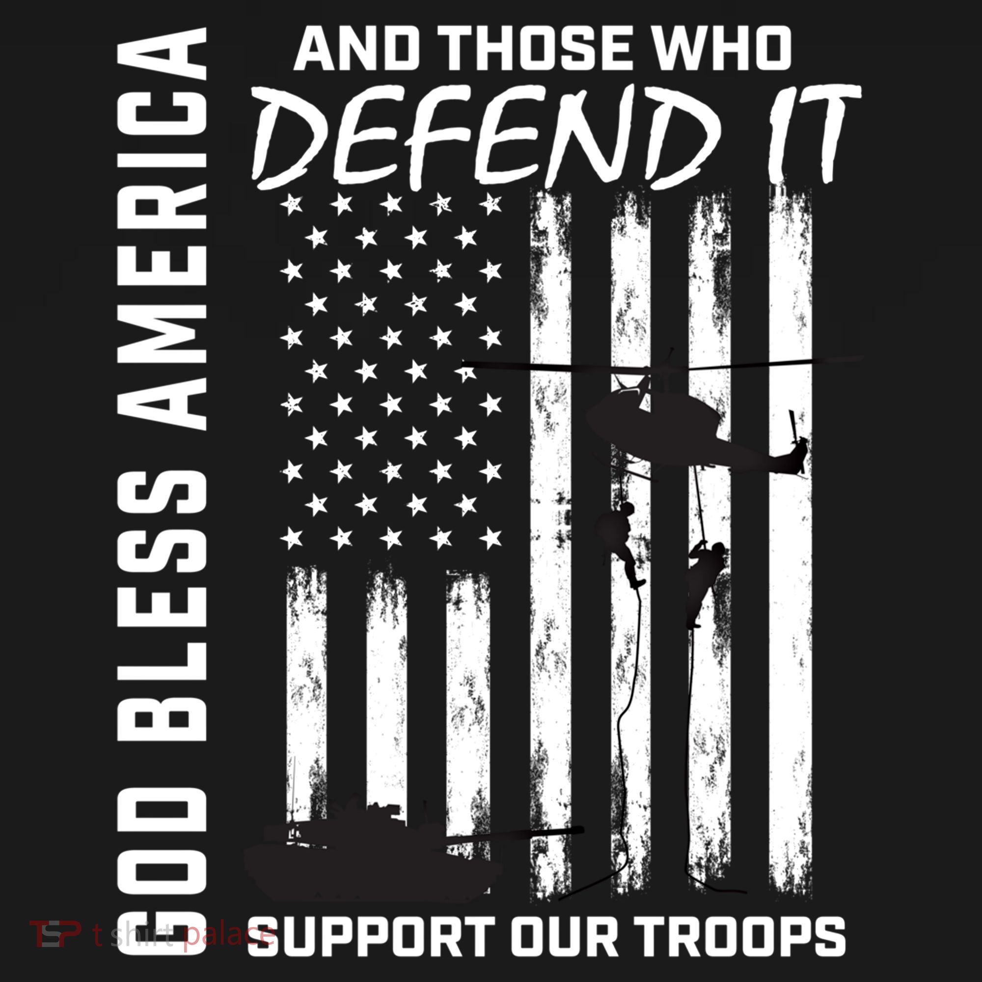 God Bless America Support Our Troops Veterans American Flag Meaningful Gift USA-Made Doggie Bandana