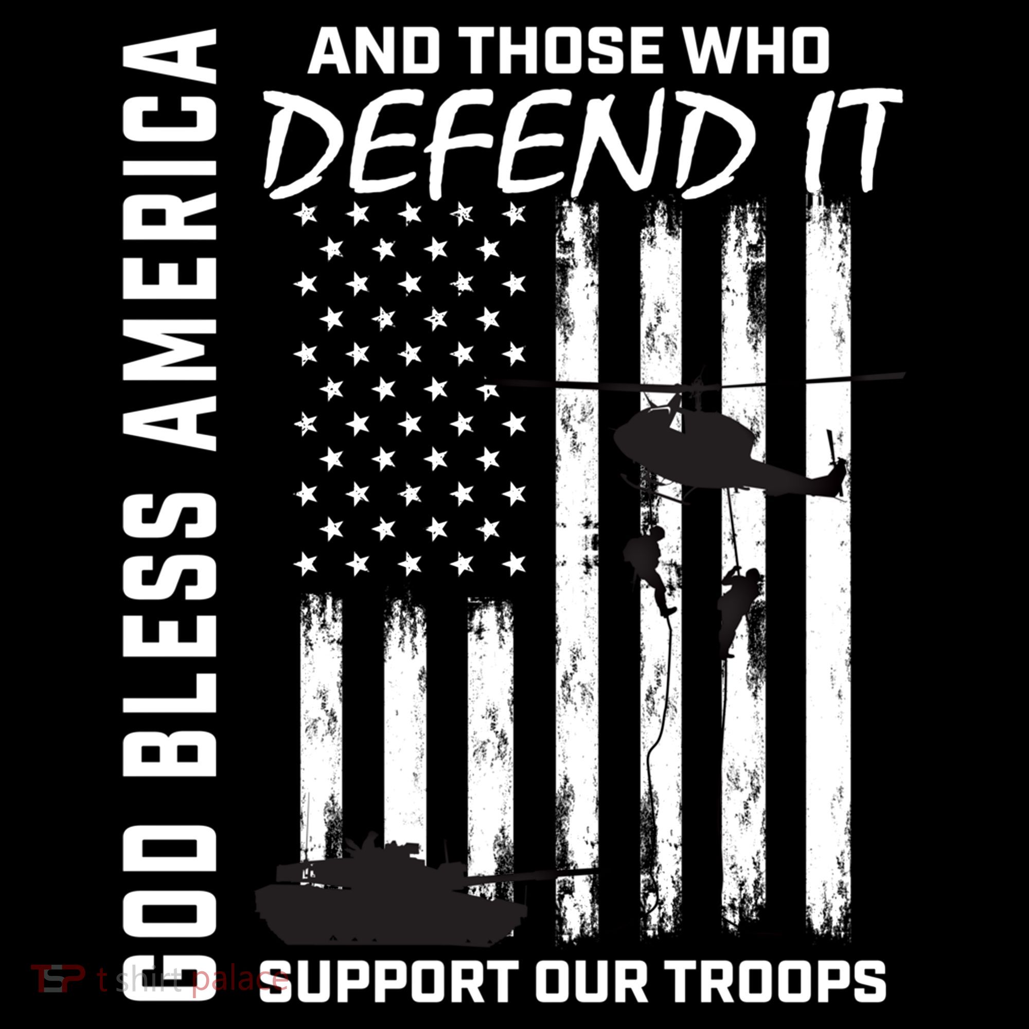 God Bless America Support Our Troops Veterans American Flag Meaningful Gift Coffee Mug