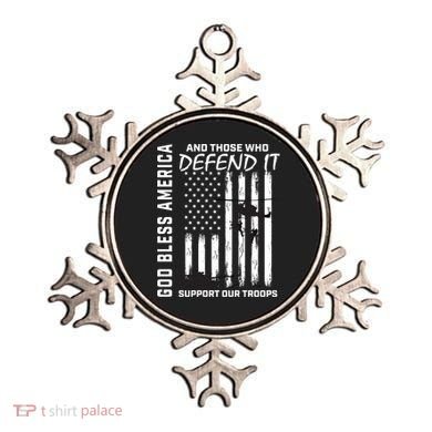 God Bless America Support Our Troops Veterans American Flag Meaningful Gift Ornament