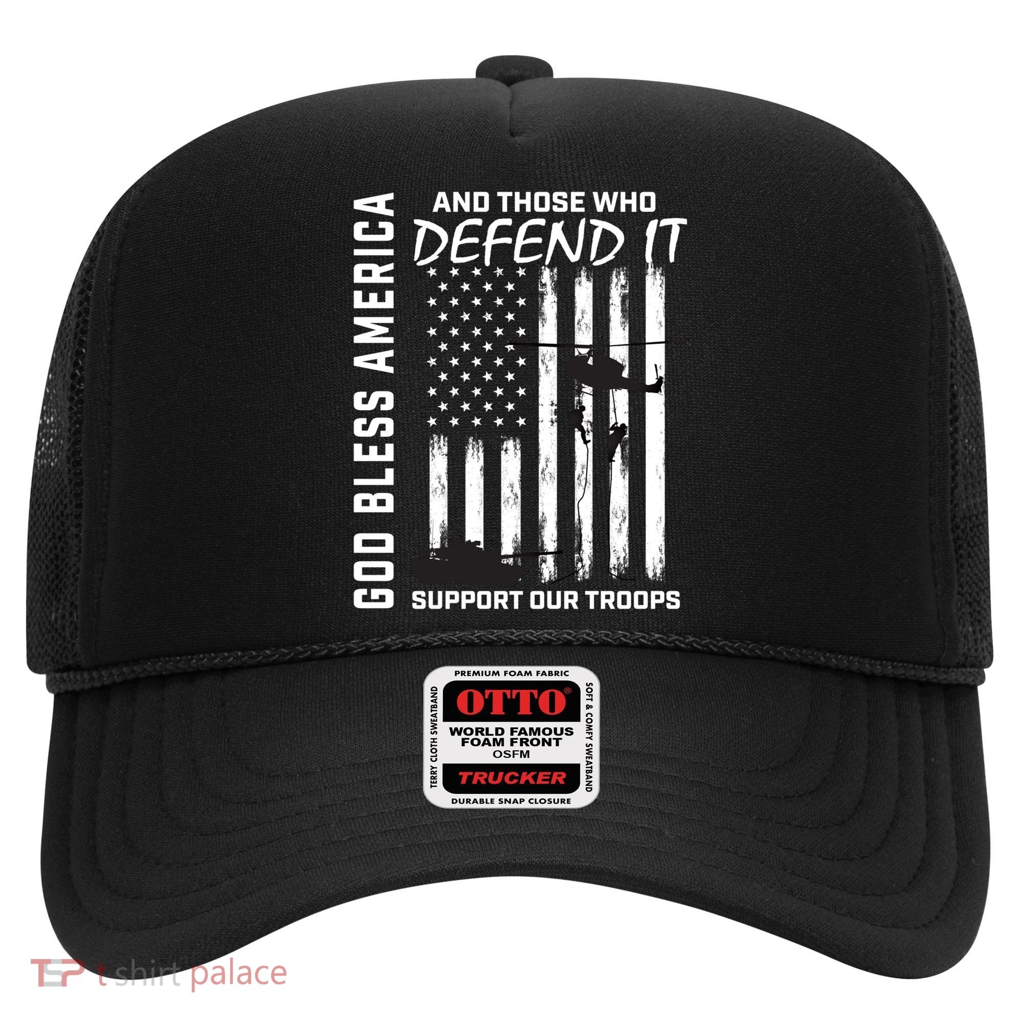 God Bless America Support Our Troops Veterans American Flag Meaningful Gift Hat