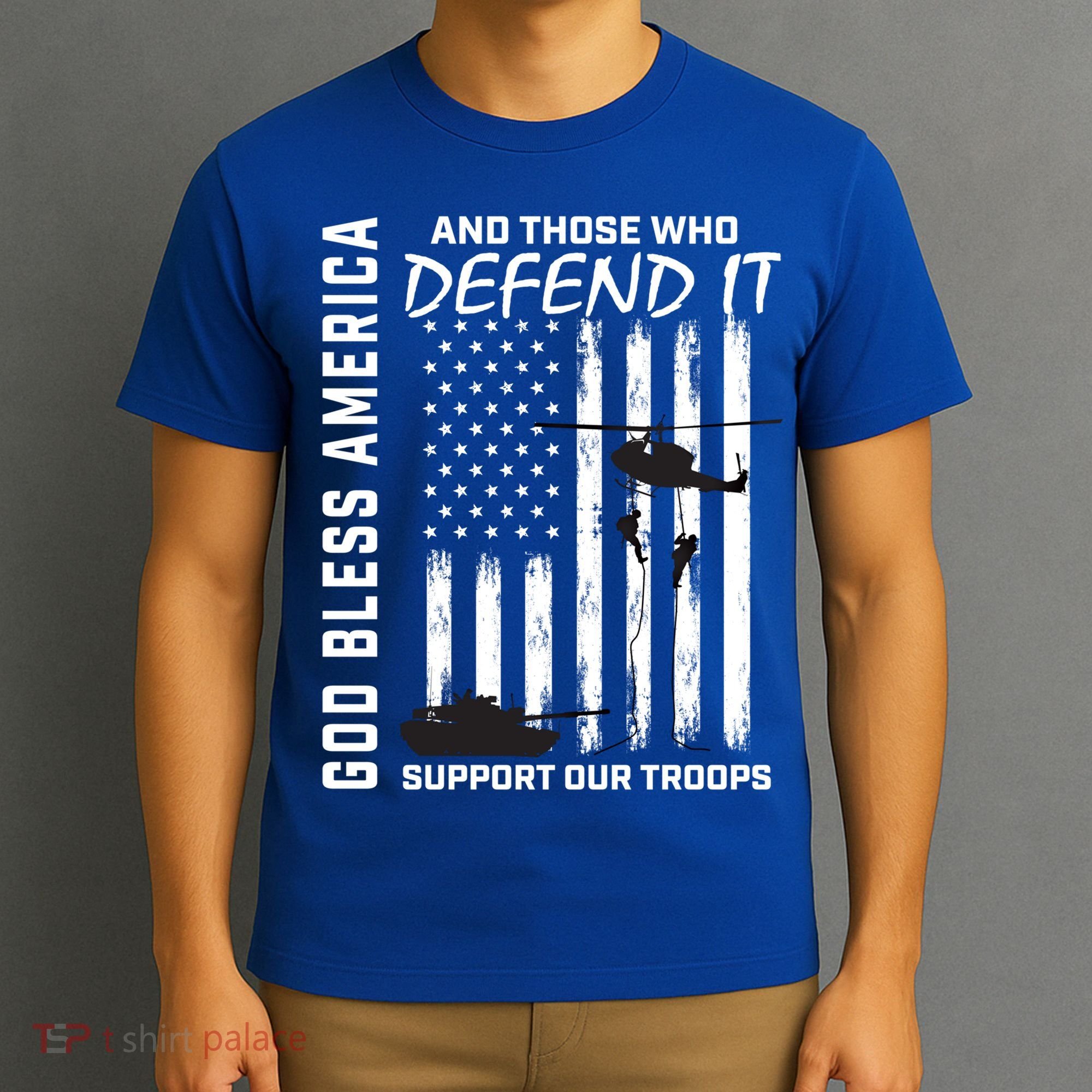 God Bless America Support Our Troops Veterans American Flag Meaningful Gift T-Shirt