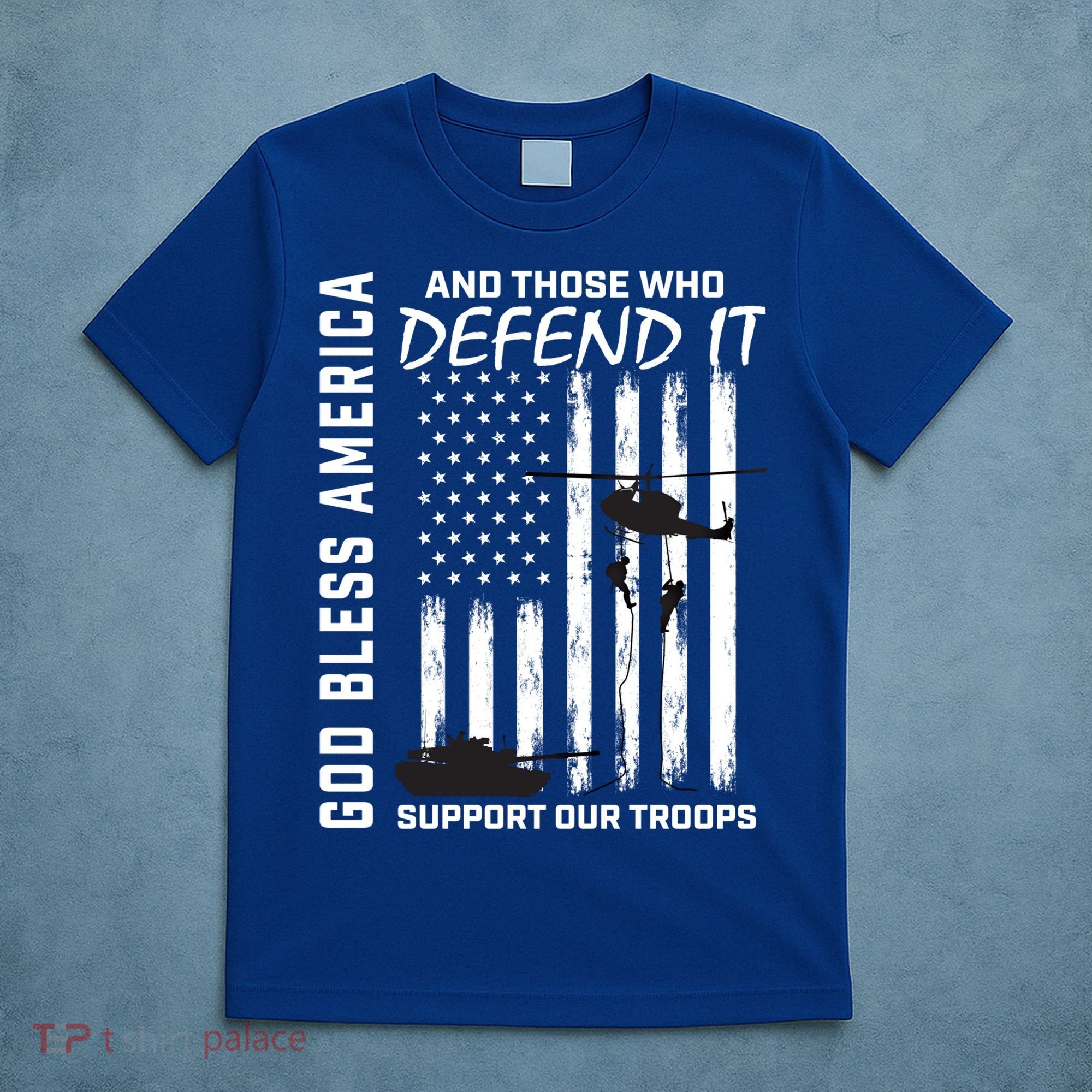 God Bless America Support Our Troops Veterans American Flag Meaningful Gift T-Shirt