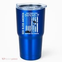 God Bless America Support Our Troops Veterans American Flag Meaningful Gift Tumbler thumb 0