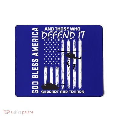 God Bless America Support Our Troops Veterans American Flag Meaningful Gift Mousepad