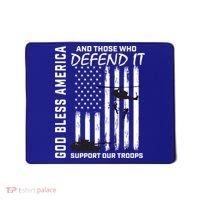 God Bless America Support Our Troops Veterans American Flag Meaningful Gift Mousepad thumb 0