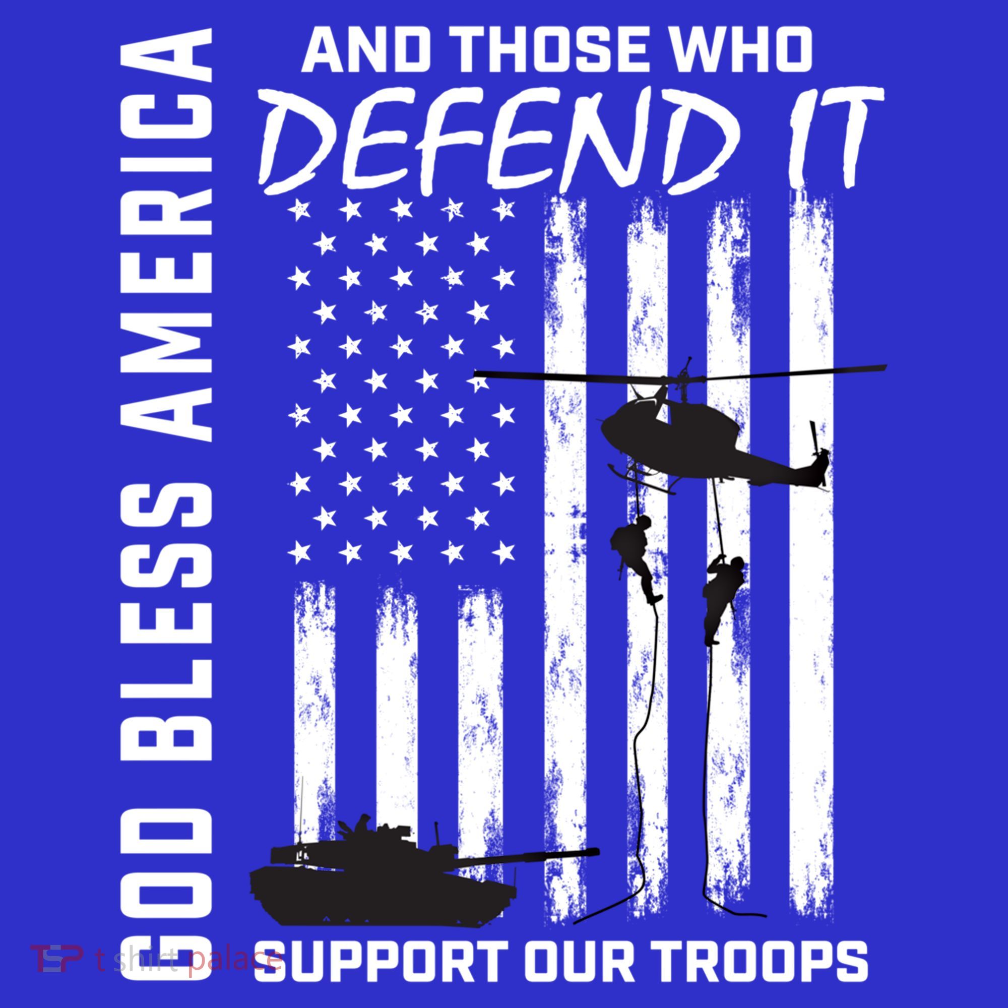 God Bless America Support Our Troops Veterans American Flag Meaningful Gift Women's Tank Top